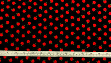 Load image into Gallery viewer, Back to School - Apples - Black Fabric - 1/2 Meter - Cotton Fabric
