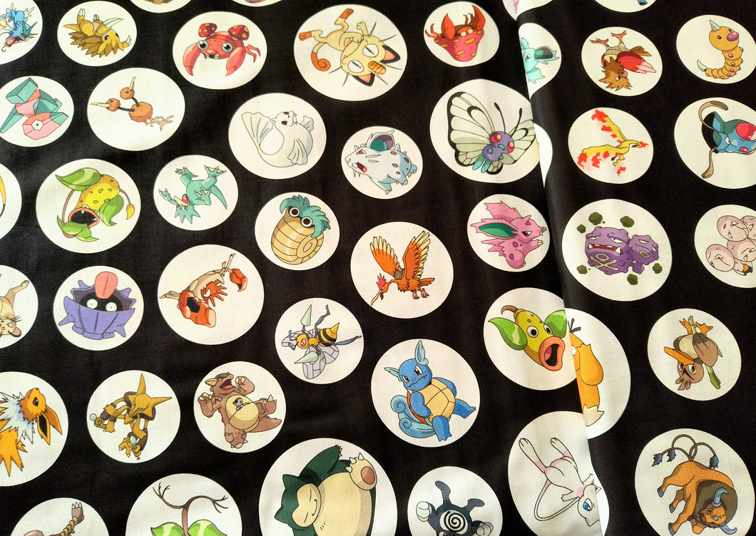 Pokemon Toss 73159-2 Robert Kaufman - 1/2 Meter - Cotton Fabric