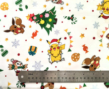 Load image into Gallery viewer, Holiday Pokemon White - Robert Kaufman - 1/2 Meter - Cotton Fabric
