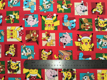 Load image into Gallery viewer, Holiday Pokemon Red - Robert Kaufman - 1/2 Meter - Cotton Fabric
