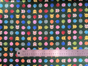 Holiday Pokemon Turquoise - Robert Kaufman - 1/2 Meter - Cotton Fabric