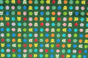 Holiday Pokemon Green - Robert Kaufman - 1/2 Meter - Cotton Fabric