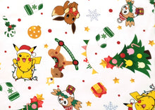 Load image into Gallery viewer, Holiday Pokemon White - Robert Kaufman - 1/2 Meter - Cotton Fabric
