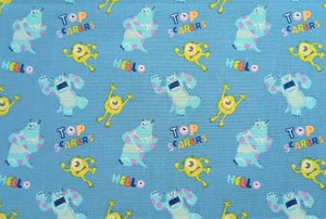 Disney Pixar Monsters Inc Collection -  Top Scarers - Blue Fabric - 1/2 Meter - Cotton Fabric