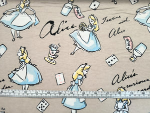 Alice in Wonderland Flannel Fabric - 1/2 Meter