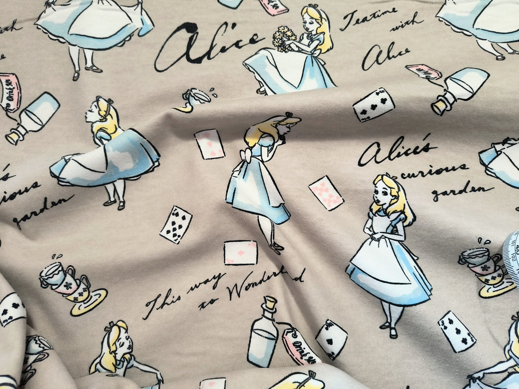 Alice in Wonderland Flannel Fabric - 1/2 Meter