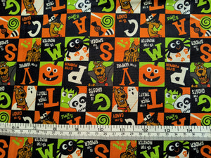 Scooby Doo Halloween Blocks - Multi Fabric - 1/2 Meter - Cotton Fabric