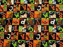 Load image into Gallery viewer, Scooby Doo Halloween Blocks - Multi Fabric - 1/2 Meter - Cotton Fabric
