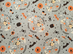 Mickey Spooky Season - Grey Fabric - 1/2 Meter - Cotton Fabric