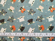 Load image into Gallery viewer, Character Halloween IV - Child Ready for Halloween - Teal Fabric - 1/2 Meter - Cotton Fabric
