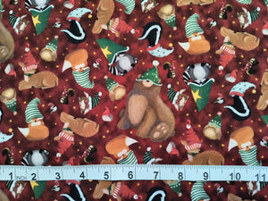 Gnomeland Rober Kaufman 21926 Red Fabric - 1/2 Meter - Cotton Fabric