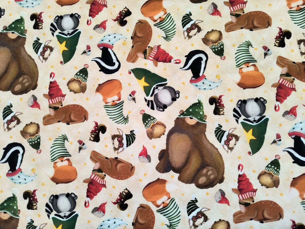 Gnomeland Rober Kaufman 21926 Cream Fabric - 1/2 Meter - Cotton Fabric