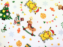 Load image into Gallery viewer, Holiday Pokemon White - Robert Kaufman - 1/2 Meter - Cotton Fabric
