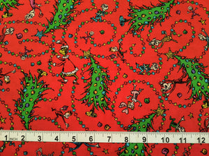 How the Grinch Stole Christmas 22569 Red Robert Kaufman - 1/2 Meter - Cotton Fabric