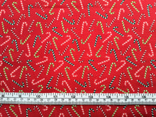 Load image into Gallery viewer, Candy Cane Red Fabric - 1/2 Meter - Cotton Fabric
