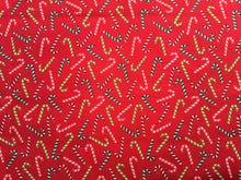 Load image into Gallery viewer, Candy Cane Red Fabric - 1/2 Meter - Cotton Fabric
