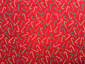 Candy Cane Red Fabric - 1/2 Meter - Cotton Fabric