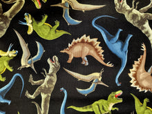 Load image into Gallery viewer, Dinosaurs Black Fabric - 1/2 Meter - Cotton Fabric
