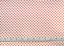 Load image into Gallery viewer, Hearts - White/Red Fabric - 1/2 Meter - Cotton Fabric
