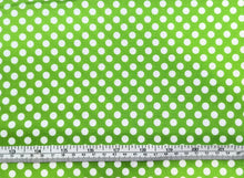 Load image into Gallery viewer, Mixology Green/White Dots Fabric - 1/2 Meter - Cotton Fabric
