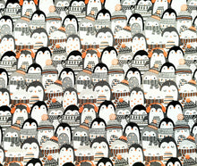 Load image into Gallery viewer, Cozy Penguins Stack Fabric - 1/2 Meter - Cotton Fabric
