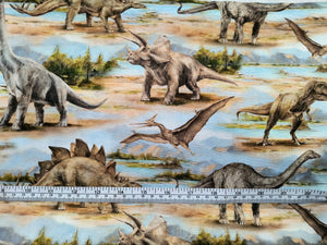 Dinosaurs Multi Fabric - 1/2 Meter - Cotton Fabric