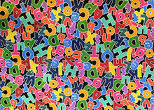 Load image into Gallery viewer, Alphabet Letters - Multi Fabric - 1/2 Meter - Cotton Fabric
