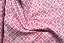 Load image into Gallery viewer, Pink/White Check Flannel Fabric - 1/2 Meter
