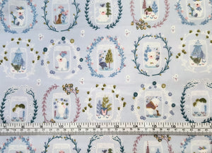 Winter Days Light Blue Flannel Fabric - 1/2 Meter