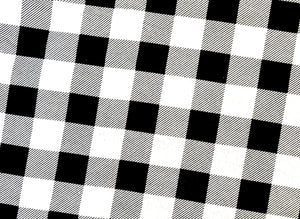 Buffalo Plaid White/Black Flannel Fabric - 1/2 Meter