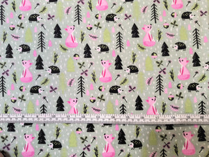 Baby Woodland Girls Flannel Fabric - 1/2 Meter