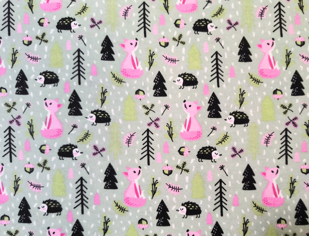 Baby Woodland Girls Flannel Fabric - 1/2 Meter