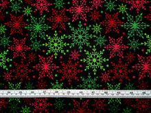 Load image into Gallery viewer, Bright Snowflakes - 1 Yard Cut - Cotton Fabric
