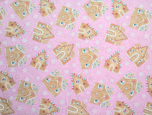 Load image into Gallery viewer, Gingerbread House Lignt Pink Fabric - 1/2 Meter - Cotton Fabric
