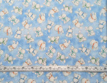 Load image into Gallery viewer, Bunnies in Scarves Lignt Blue Fabric - 1/2 Meter - Cotton Fabric
