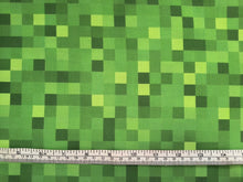 Load image into Gallery viewer, Minecraft Pixels - Green Fabric - 1/2 Meter - Cotton Fabric
