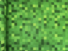 Load image into Gallery viewer, Minecraft Pixels - Green Fabric - 1/2 Meter - Cotton Fabric
