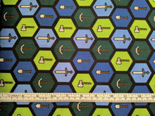 Load image into Gallery viewer, Minecraft Tools - Blue Fabric - 1/2 Meter - Cotton Fabric
