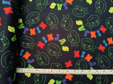 Load image into Gallery viewer, TMNT Sketch Toss - Black Fabric - 1/2 Meter - Cotton Fabric
