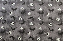 Load image into Gallery viewer, Jack whit Bats 72947 - Gray Fabric - 1/2 Meter - Cotton Fabric
