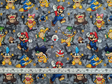 Load image into Gallery viewer, Nintendo Mario and Villains Fabric - 1/2 Meter - Cotton Fabric
