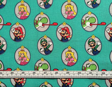 Load image into Gallery viewer, Nintendo Super Mario Badge - Turqoise Fabric - 1/2 Meter - Cotton Fabric
