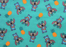 Load image into Gallery viewer, Stitch Pineapple - Aqua Fabric - 1/2 Meter - Cotton Fabric
