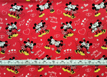 Load image into Gallery viewer, Love Mickey and Minnie - Red Fabric - 1/2 Meter - Cotton Fabric
