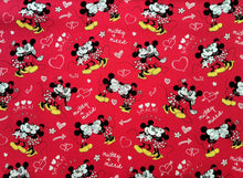 Load image into Gallery viewer, Love Mickey and Minnie - Red Fabric - 1/2 Meter - Cotton Fabric

