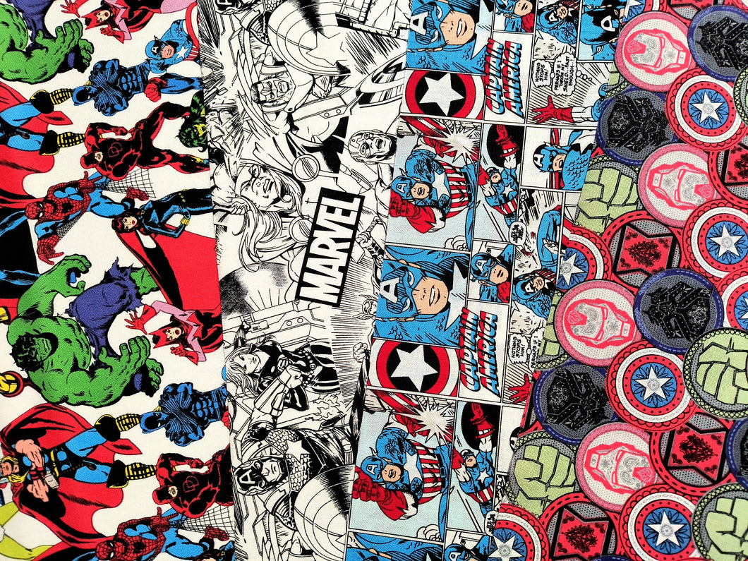 Marvel Avengers 4 PCS Fat Quarter Bundle - Cotton Fabric