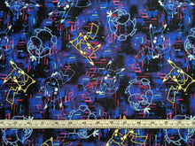 Load image into Gallery viewer, Pokemon Neon Lights 23124-69 Midnight - Robert Kaufman - 1/2 Meter - Cotton Fabric
