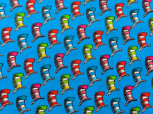 Load image into Gallery viewer, Dr. Seuss - Express Yourself #21476 - Blue Fabric - 1/2 Meter - Cotton Fabric
