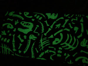 Dino Bones - Timeless Treasures - Black Fabric - 1/2 Meter - Cotton Fabric