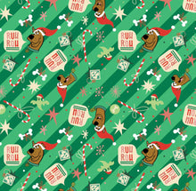 Load image into Gallery viewer, Character Winter Holiday IV Collection - Ruh-Roh Christmas - Green Fabric - 1/2 Meter - Cotton Fabric
